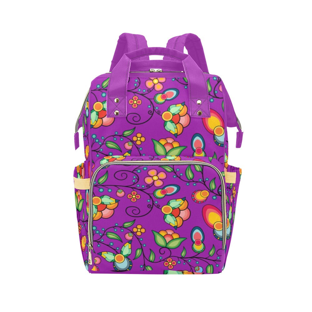 Floral Bounty Purple Multi-Function Diaper Backpack