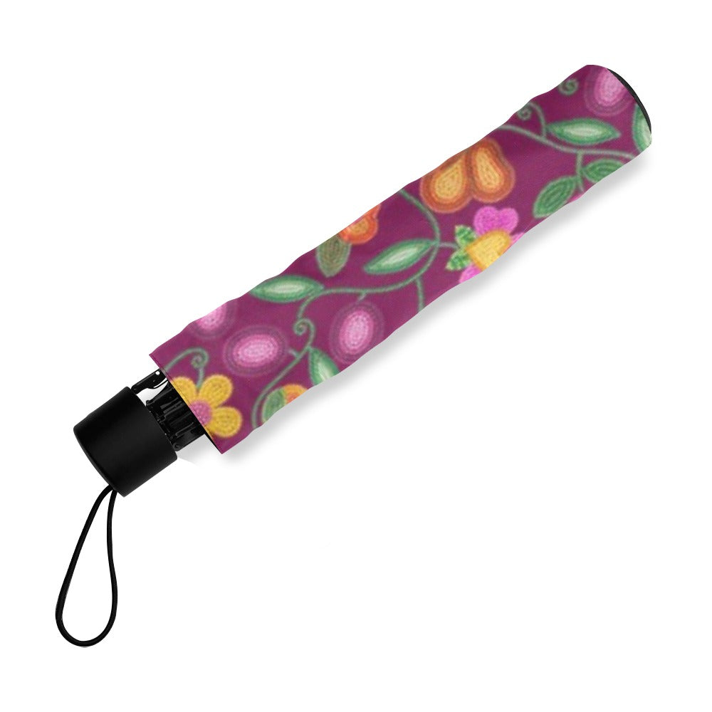 Boreal Bounty Dark Magenta Foldable Umbrella