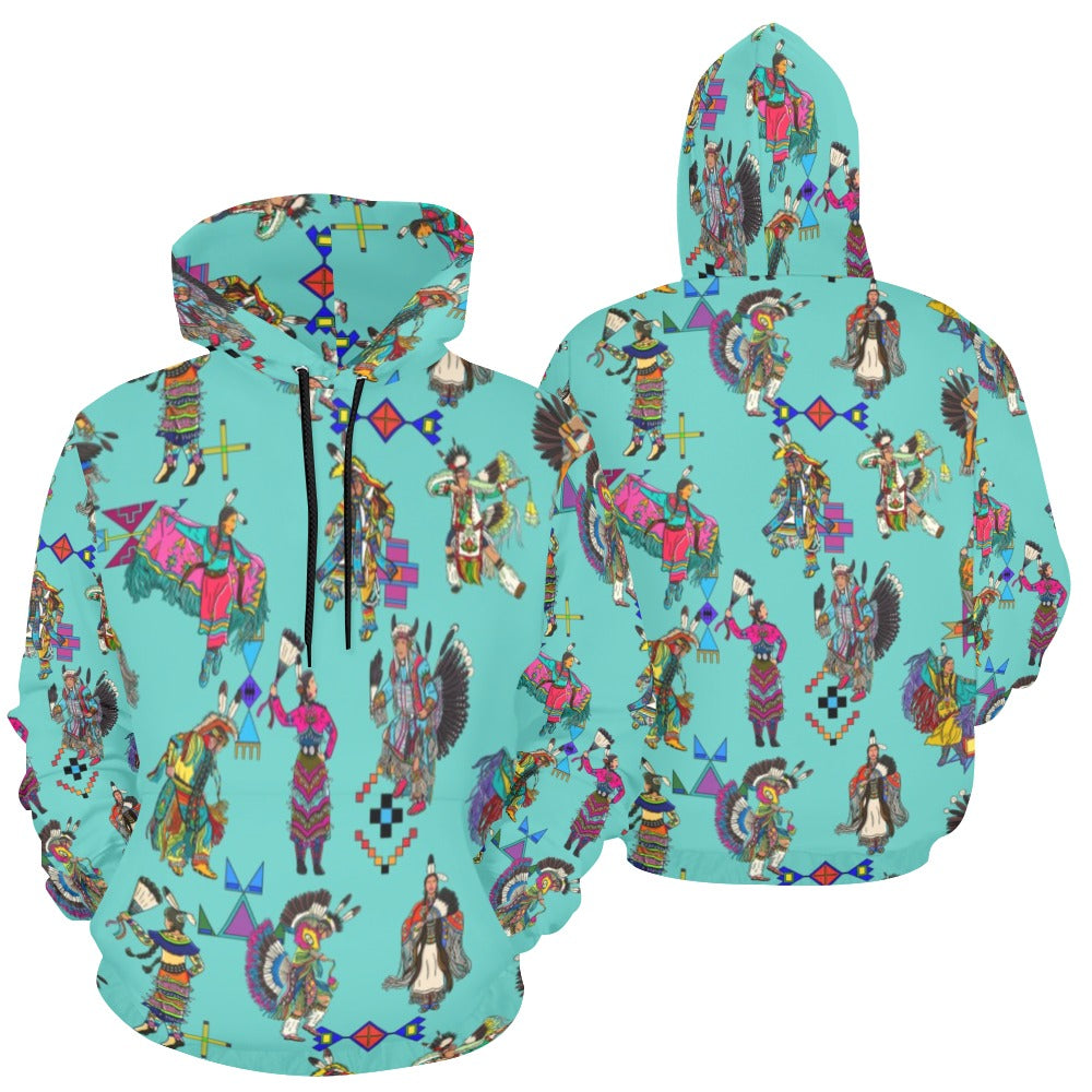 Grand Entry Dancers Eggshell Blue Hoodie for Women