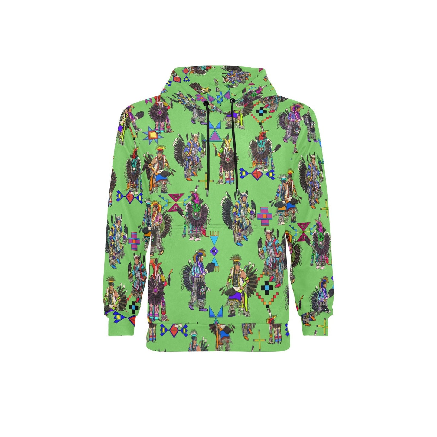 Men's Tradish Dancers Grass Men's Long Sleeve Fleece Hoodie