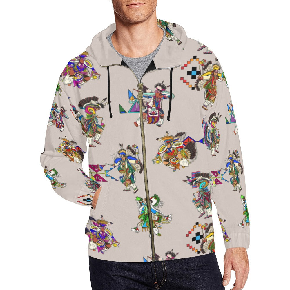 Men's Fancy Dancers Muslin Men's Zipper Hoodie