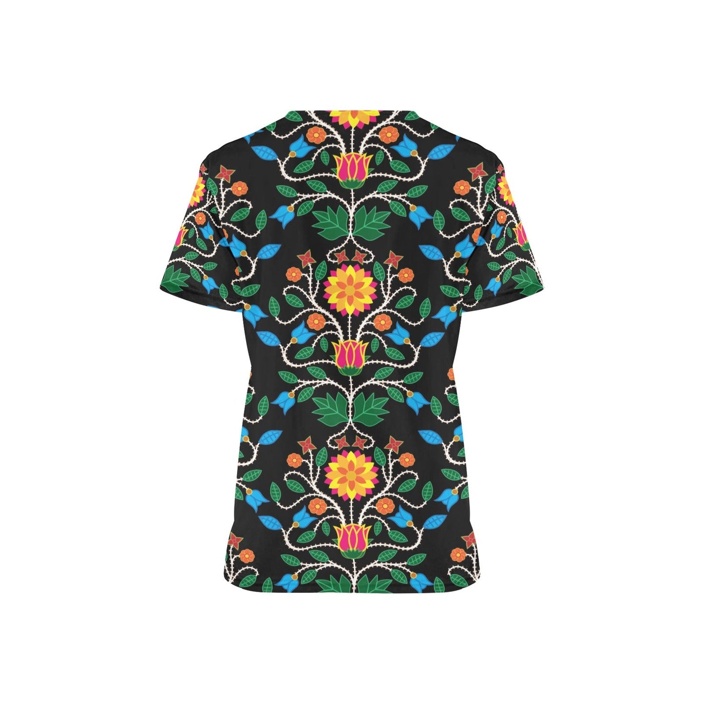 Floral Beadwork Four Clans Scrub Top