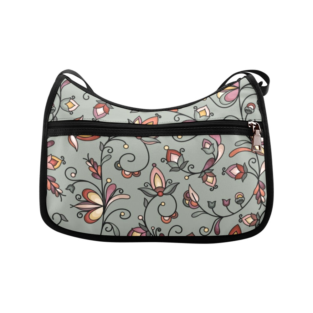 Burnt Sky Petals Green Crossbody Bag