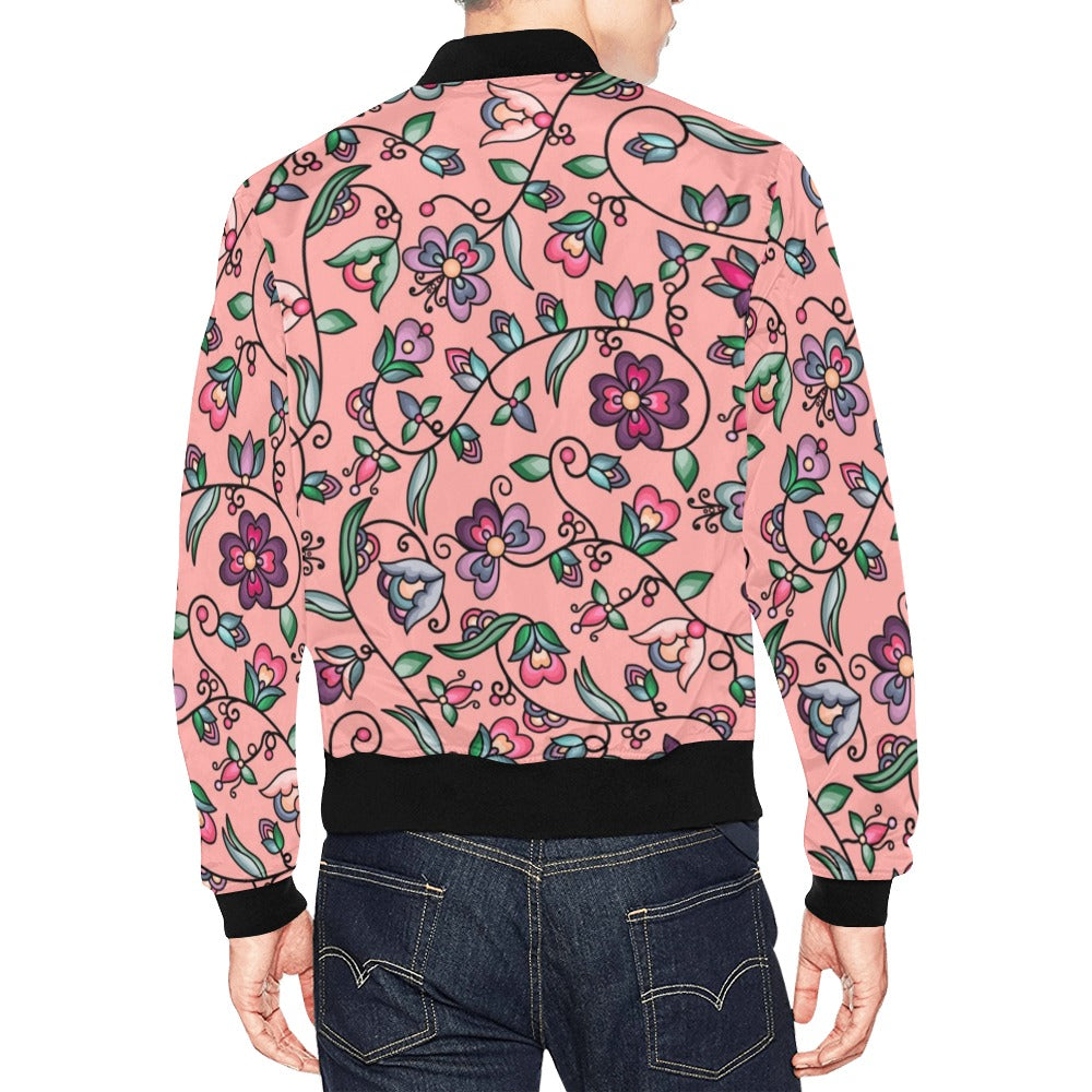 Amber Evening Garland Peach Bomber Jacket for Men