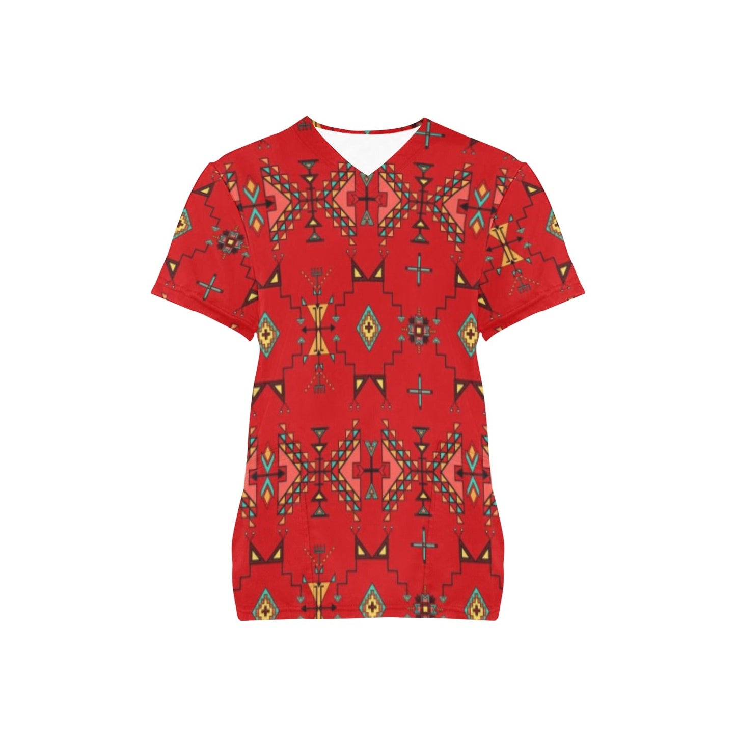 Thunder Flight Red Scrub Top