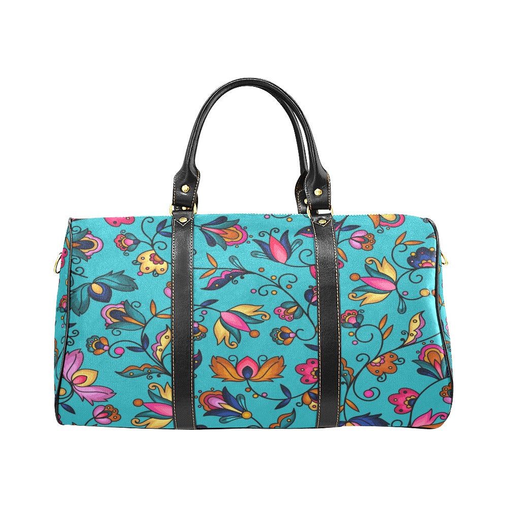 Copper Prairie Petals Turquoise Small Travel Bag
