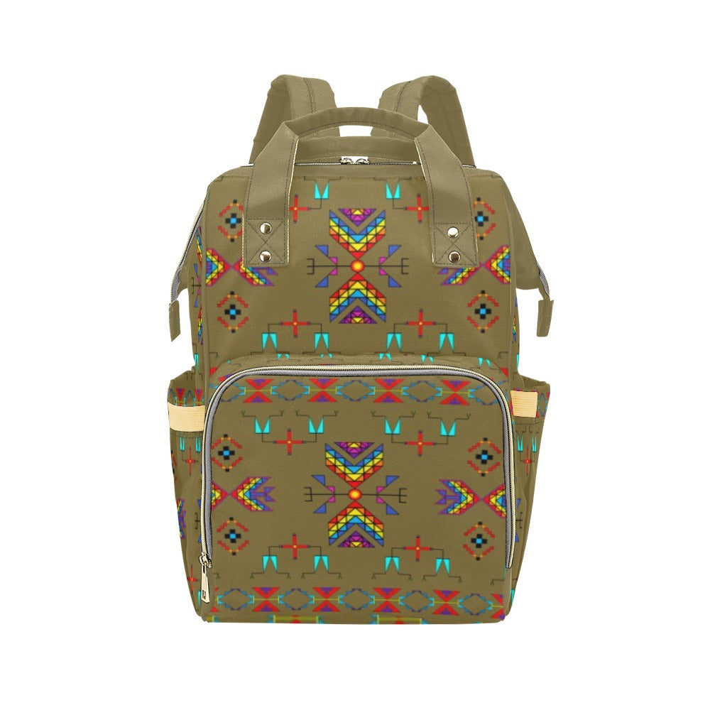 Rainy Chief Rainbow Sage Grass Multi-Function Diaper Backpack