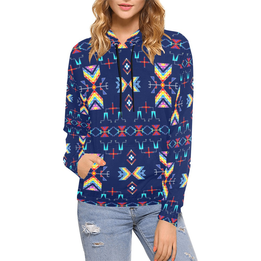 Rainy Chief Rainbow Night Lake Hoodie for Women