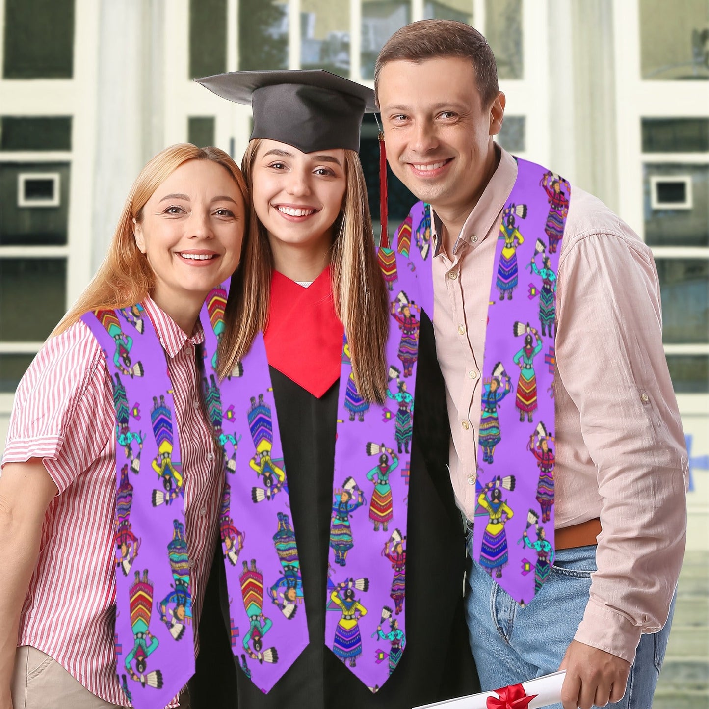 Women's Jingle Dancers Purple Graduation Stole