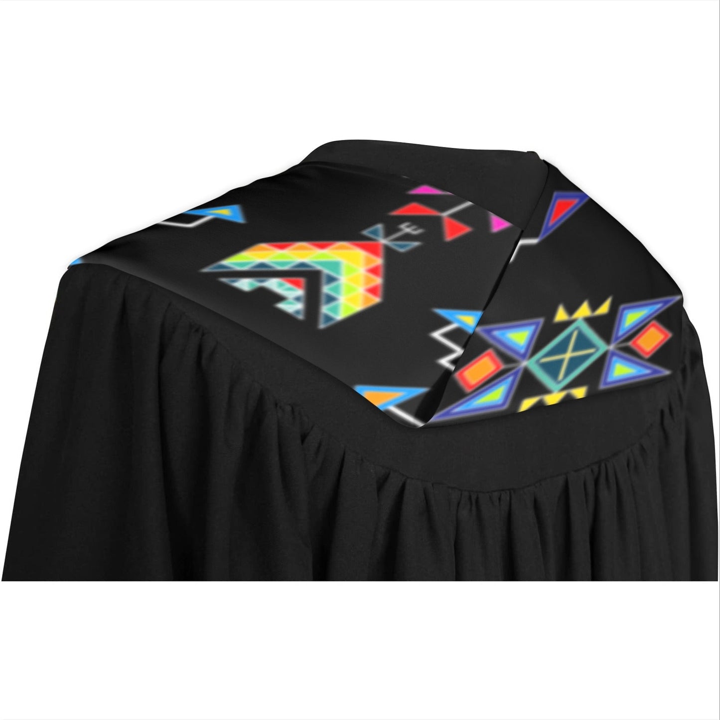 Buffalo Jump Black Graduation Stole