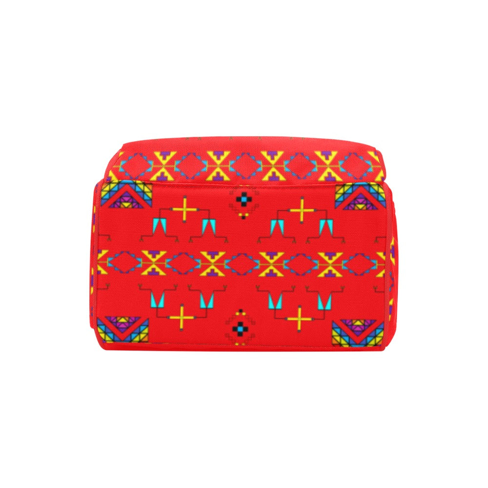Rainy Chief Rainbow Red Multi-Function Diaper Backpack