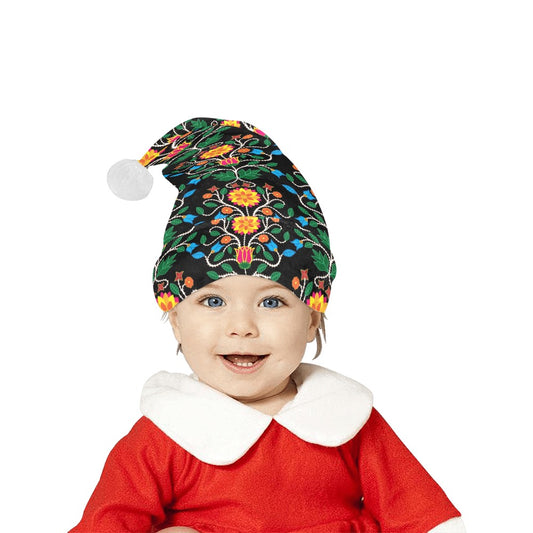 Floral Beadwork Santa Hat