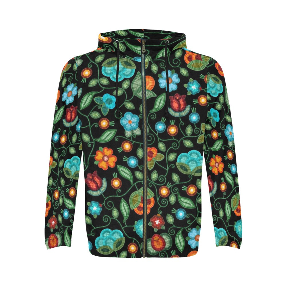 Prairie Fire Petals Black Zip Hoodie