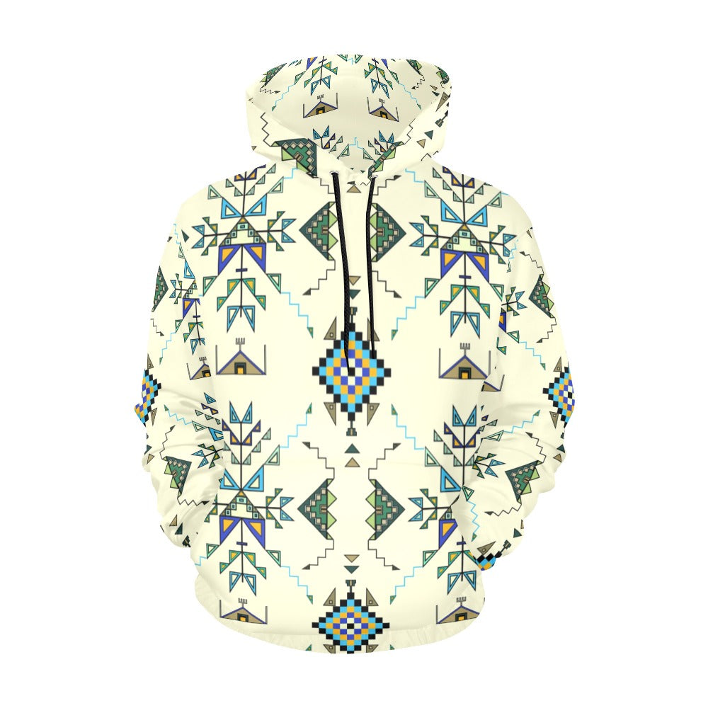 Bear Shield Cream Hoodie for Men