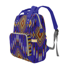 Load image into Gallery viewer, Fire Feather Blue Multi-Function Diaper Backpack/Diaper Bag
