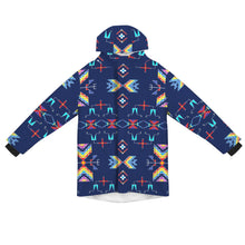 Load image into Gallery viewer, Rainy Chief Rainbow Night Lake Unisex Sherpa Lined Hooded Coat
