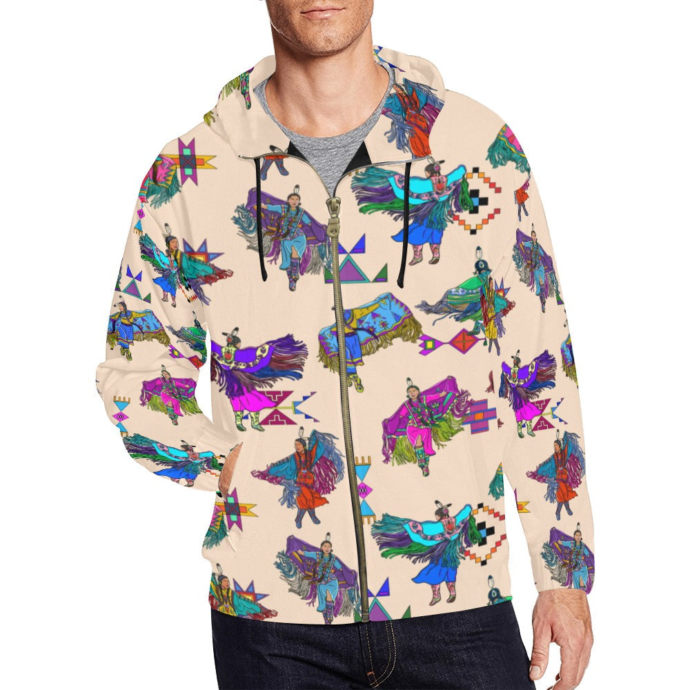 Women's Fancy Dancers Muslin Men's Zipper Hoodie