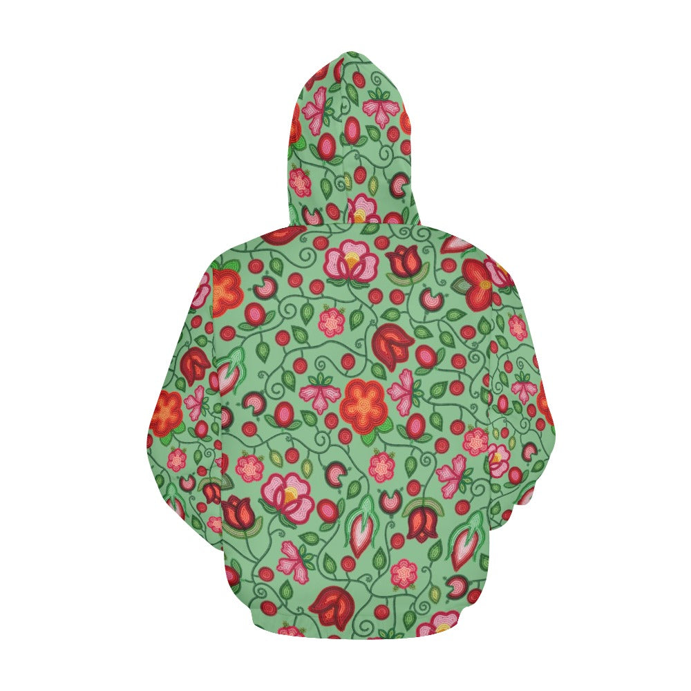 Rose Reverie Green Hoodie for Women