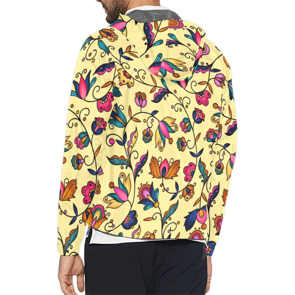 Copper Prairie Petals Yellow Men's Windbreaker