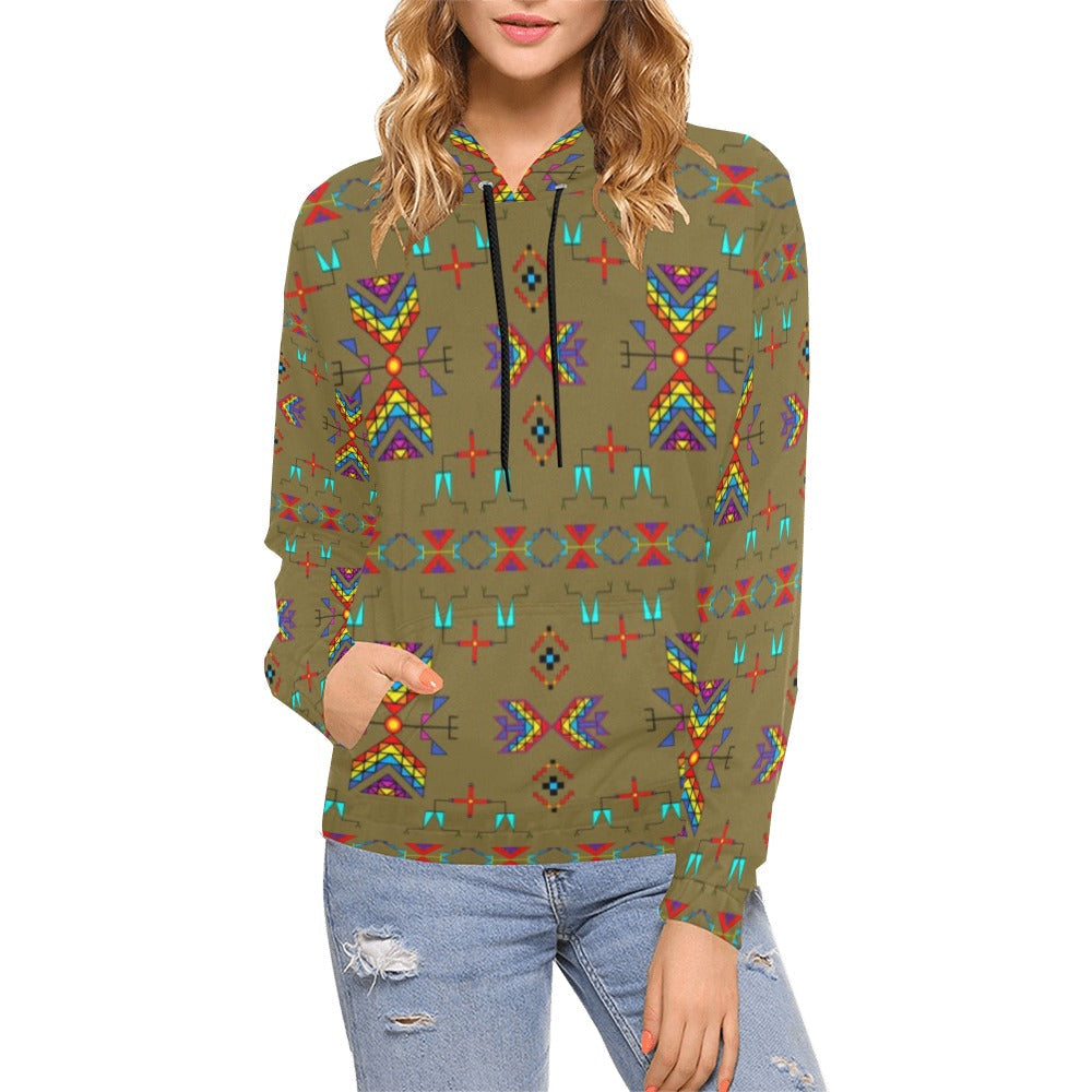 Rainy Chief Rainbow Sage Grass Hoodie for Women