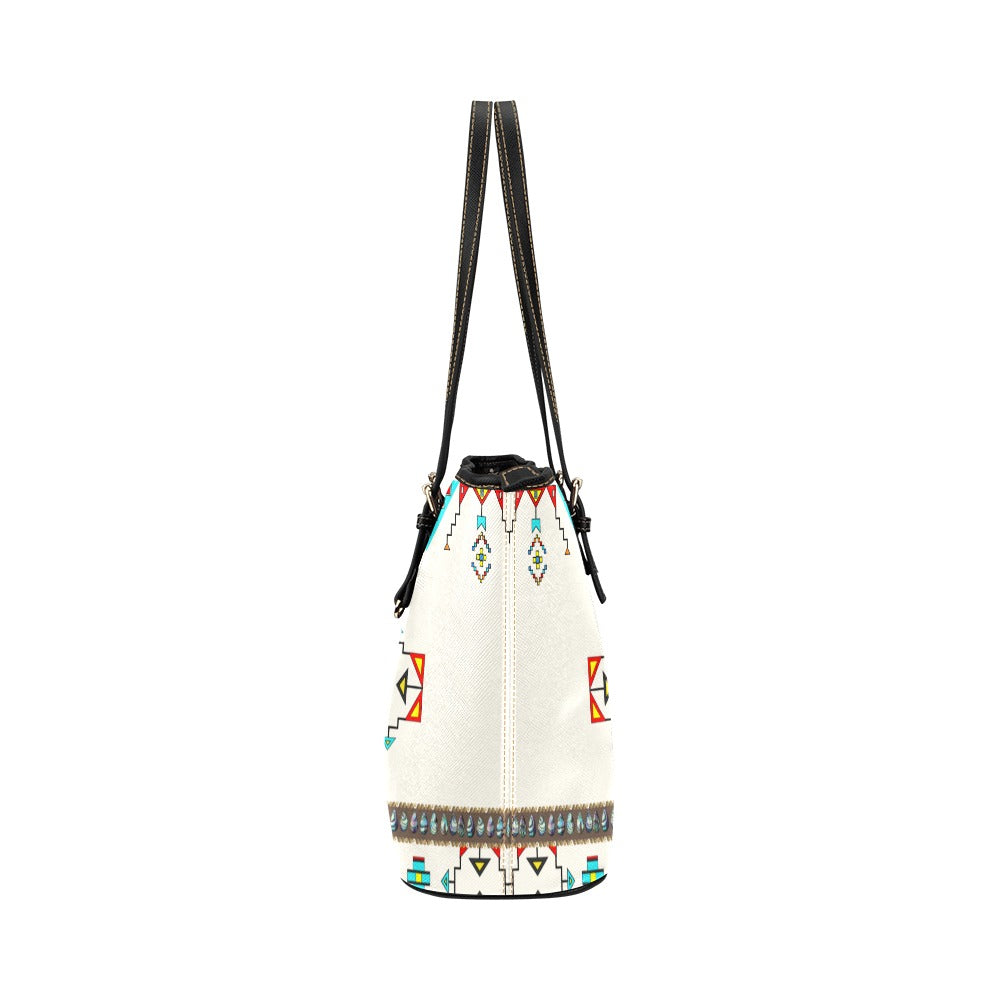Sentinel of the Plains White Leather Tote