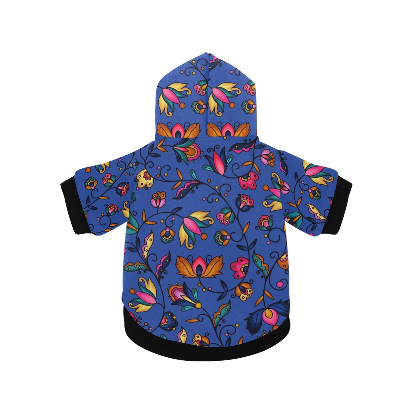 Copper Prairie Petals Blue Pet Dog Hoodie