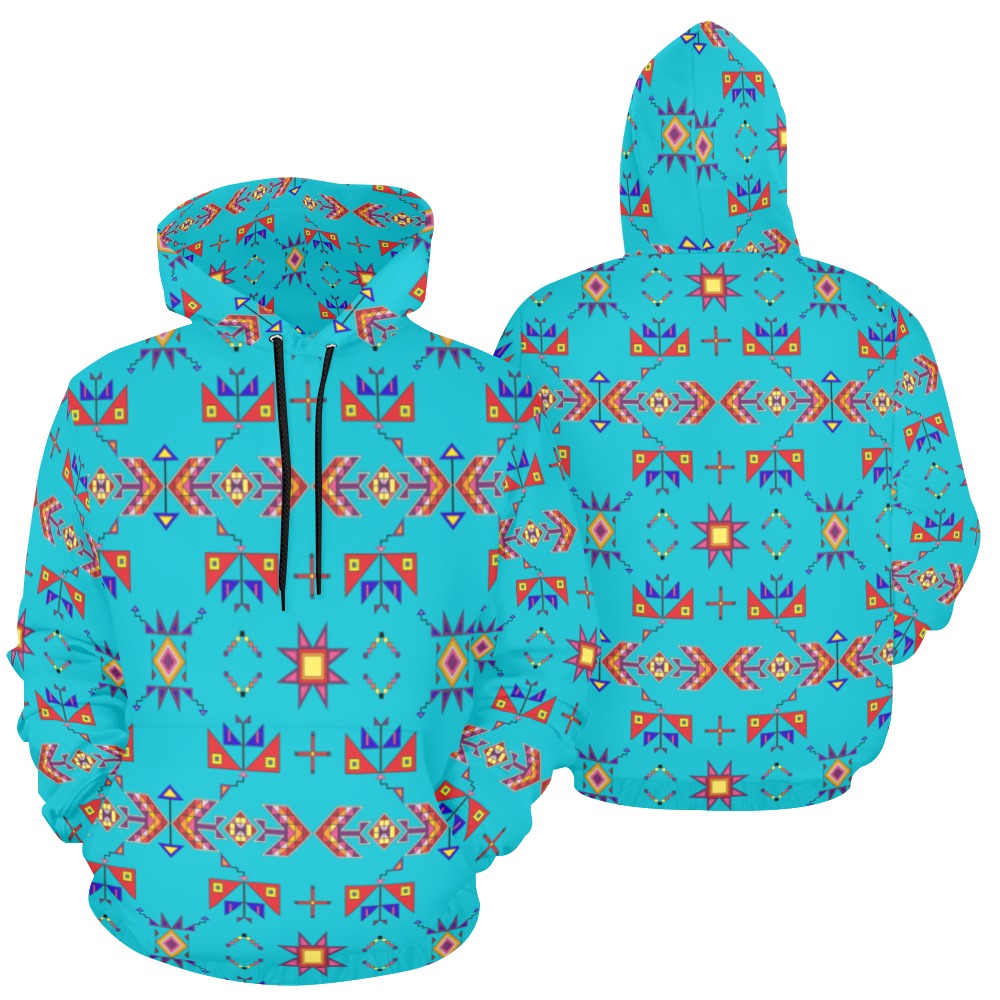 Scattered Generations Turquoise Hoodie for Men