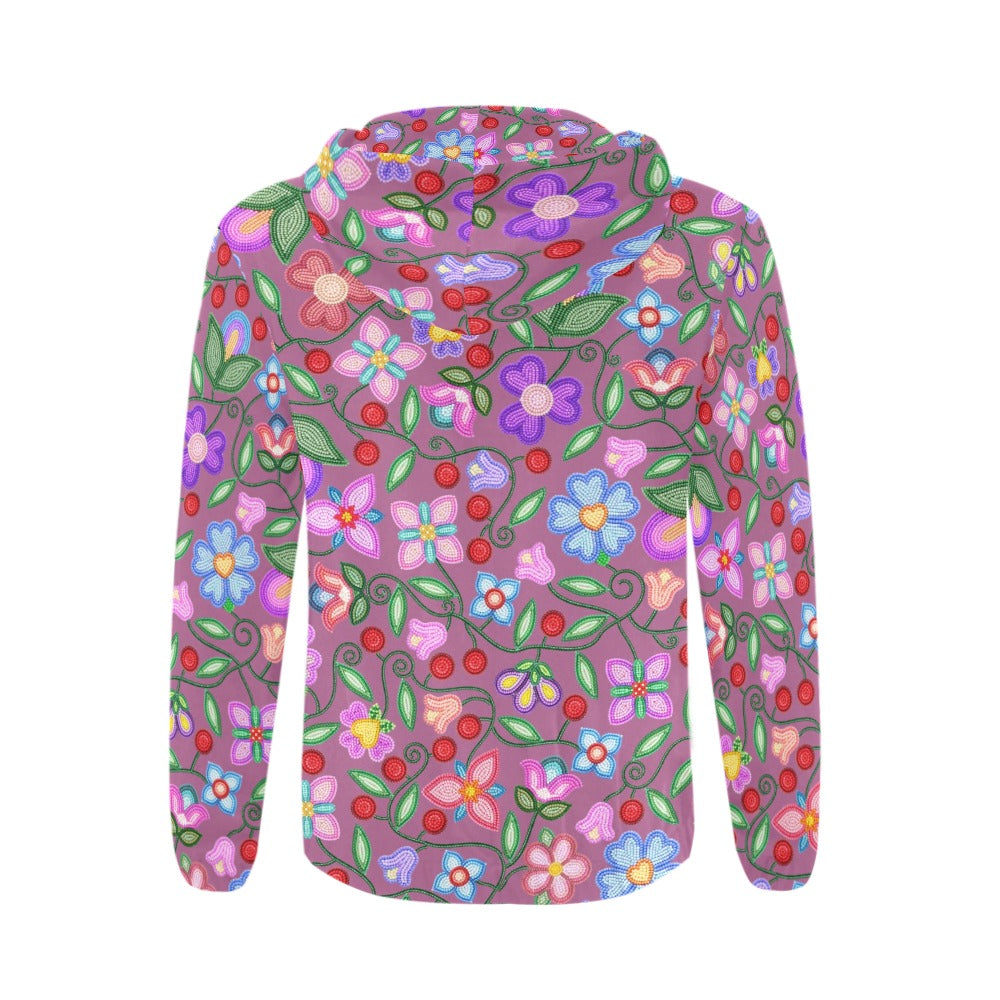 Petal Harmony Dusty Rose Zip Hoodie