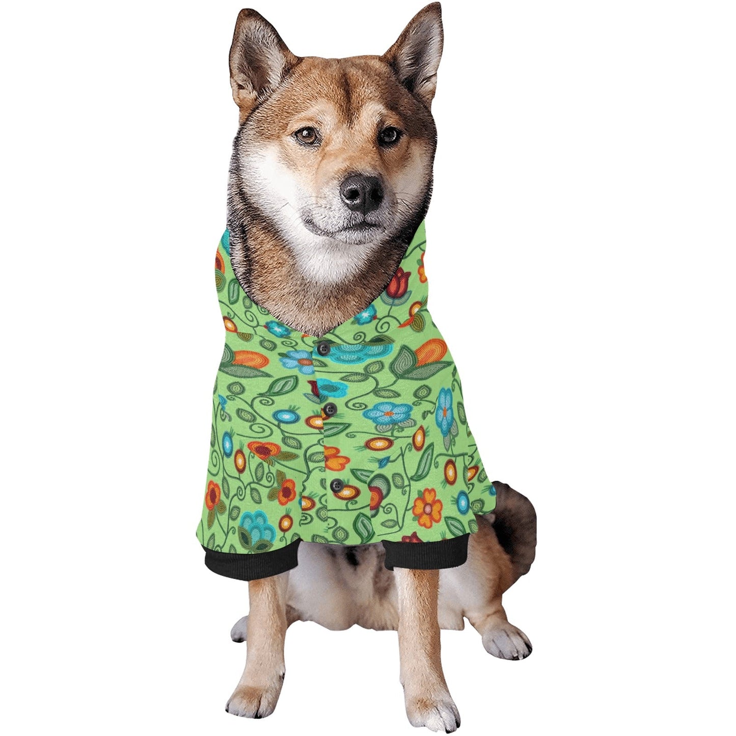 Prairie Fire Petals Sage Pet Hoodie