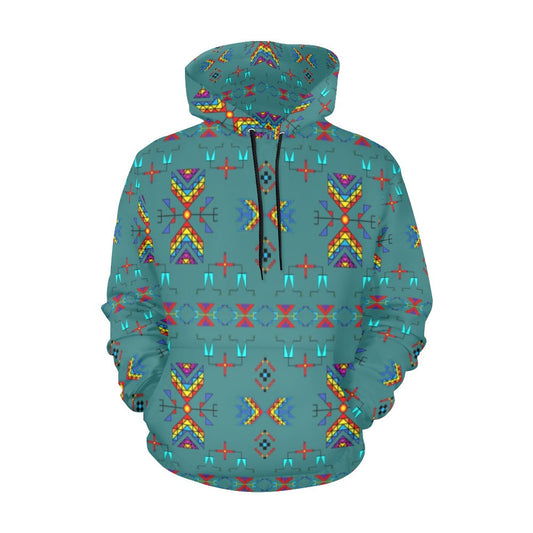 Rainy Chief Rainbow Teal Sky Hoodie for Men