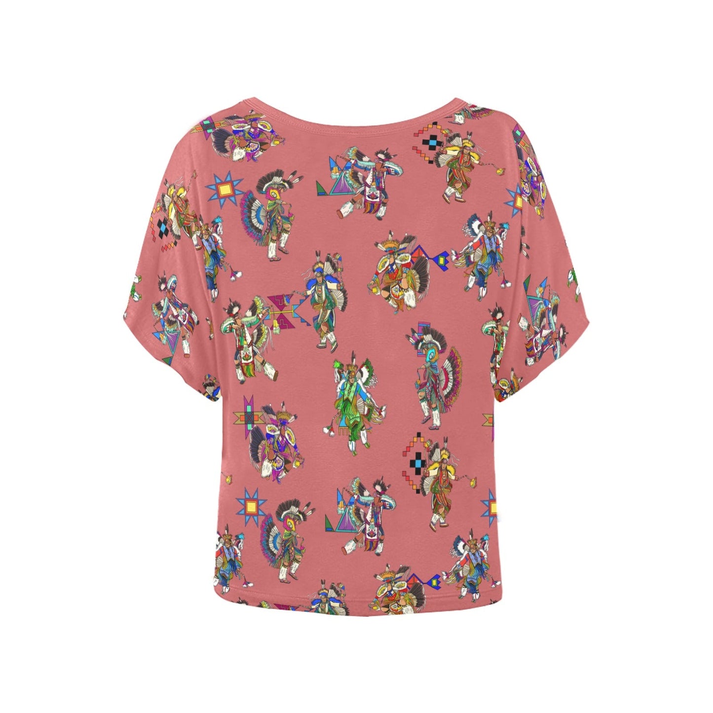 Men's Fancy Dancers Terra Cotta Women's Batwing-Sleeved Blouse T shirt