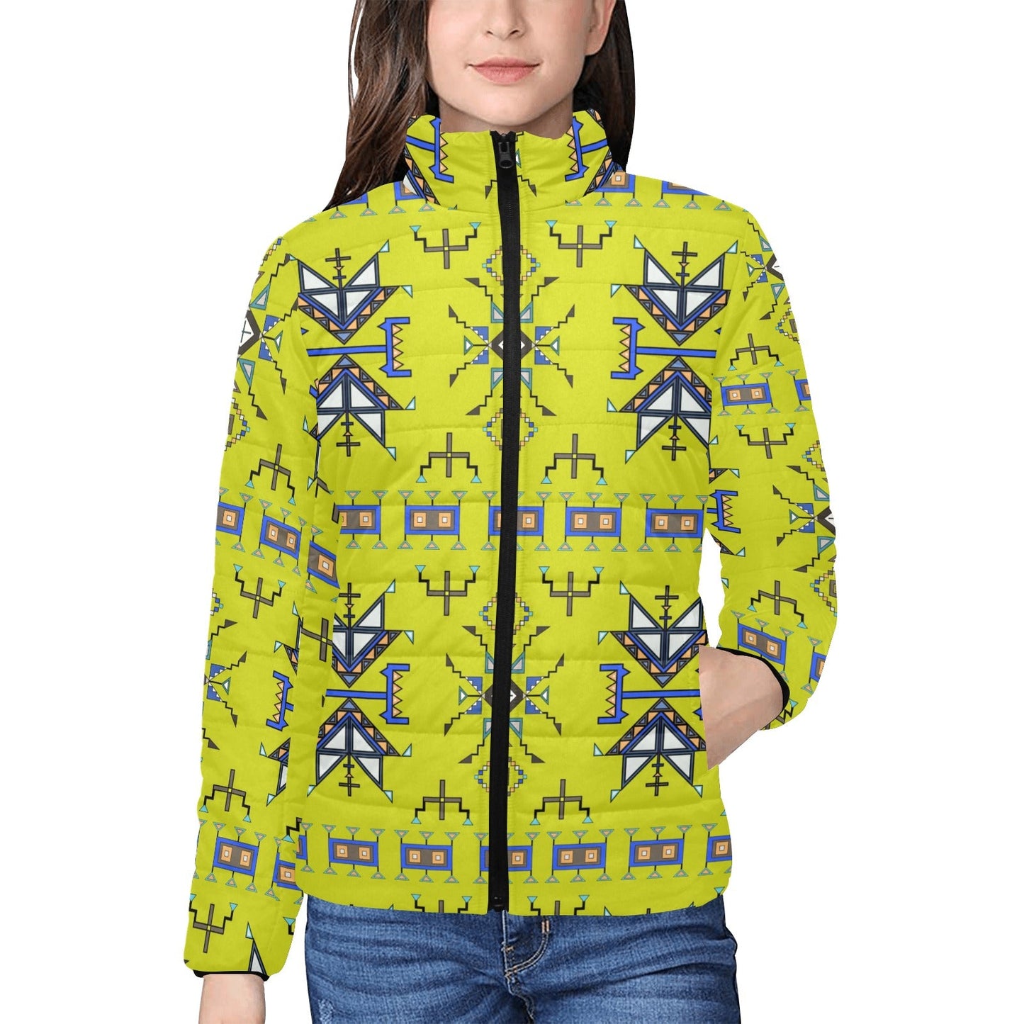 Eagle Strike Lime Women's Stand Collar Padded Jacket