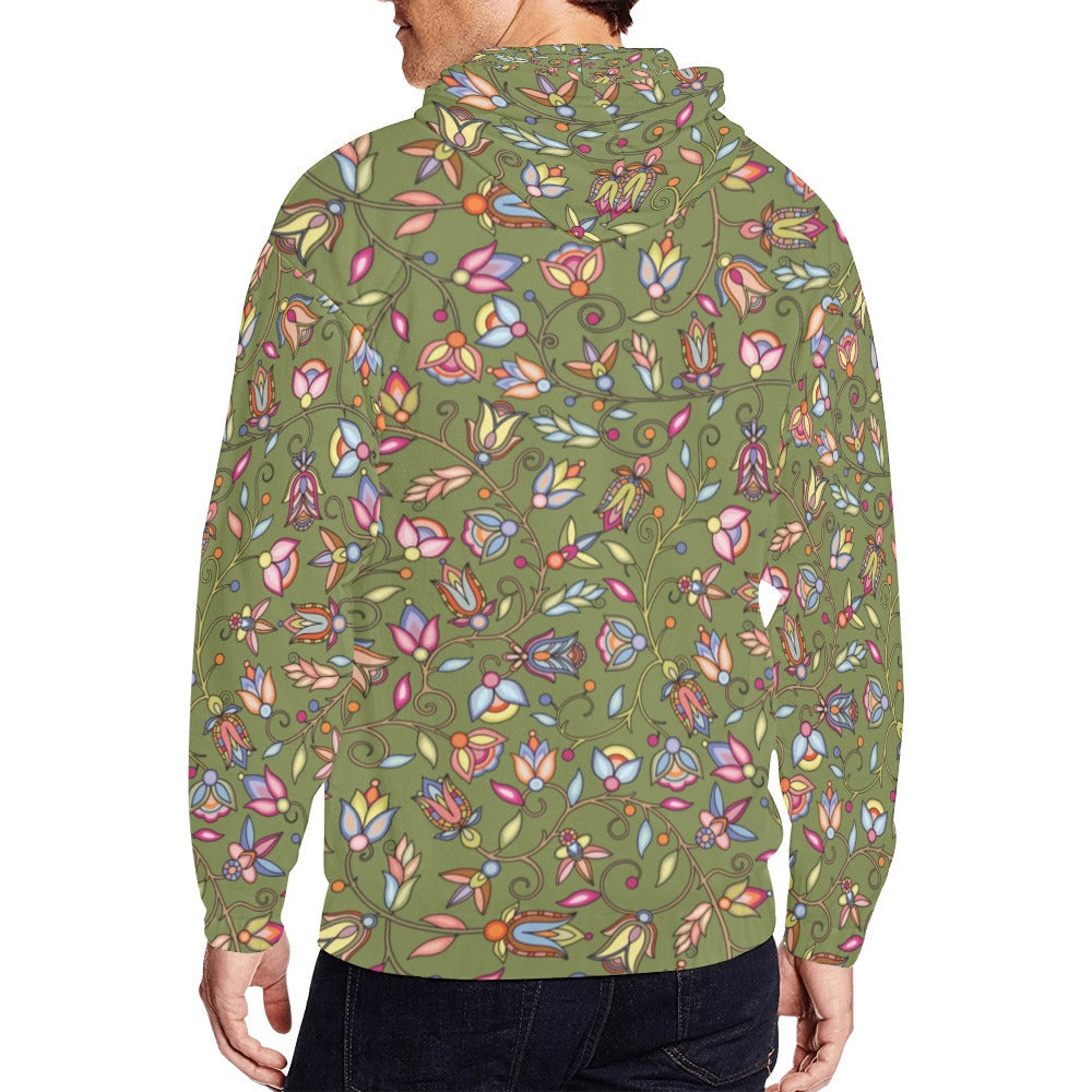 Buffalo Bloom Sage Men's Zipper Hoodie