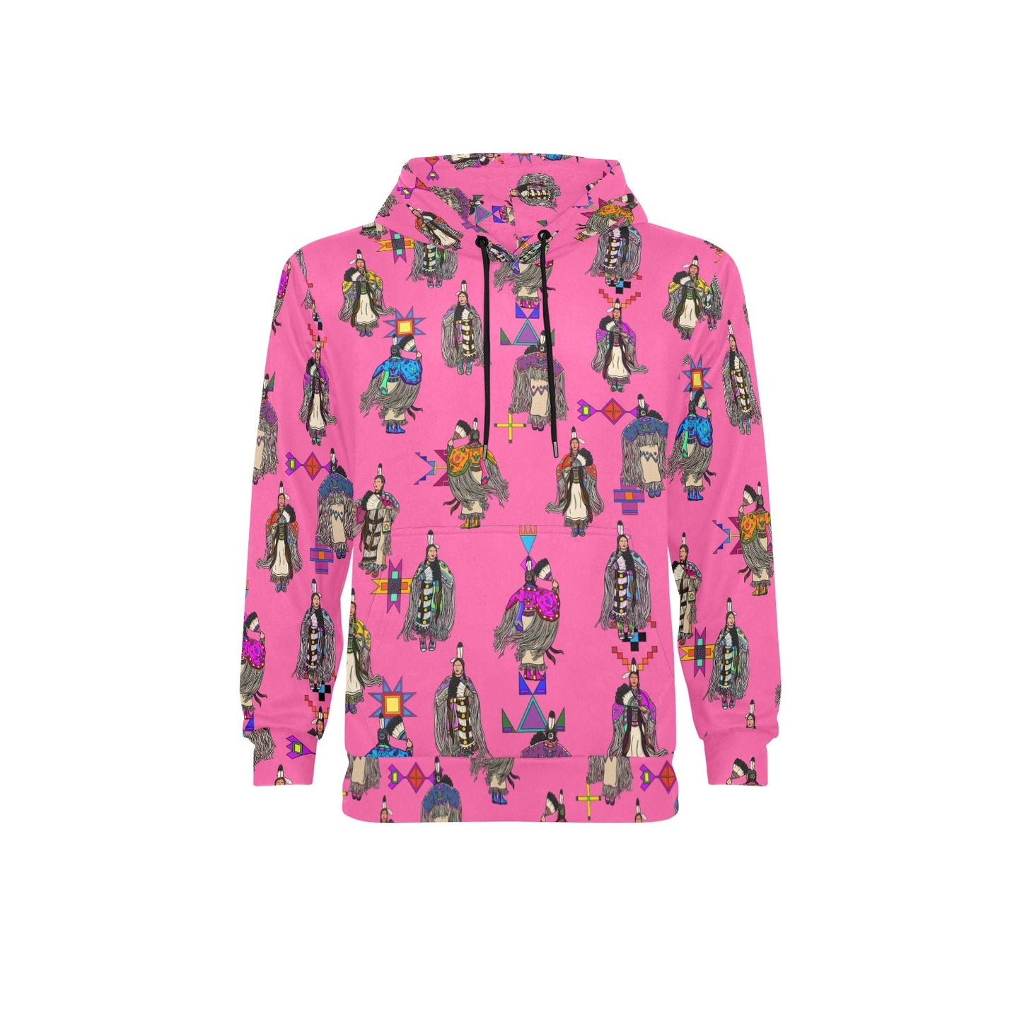 Women's Tradish Dancers Pink Men's Long Sleeve Fleece Hoodie