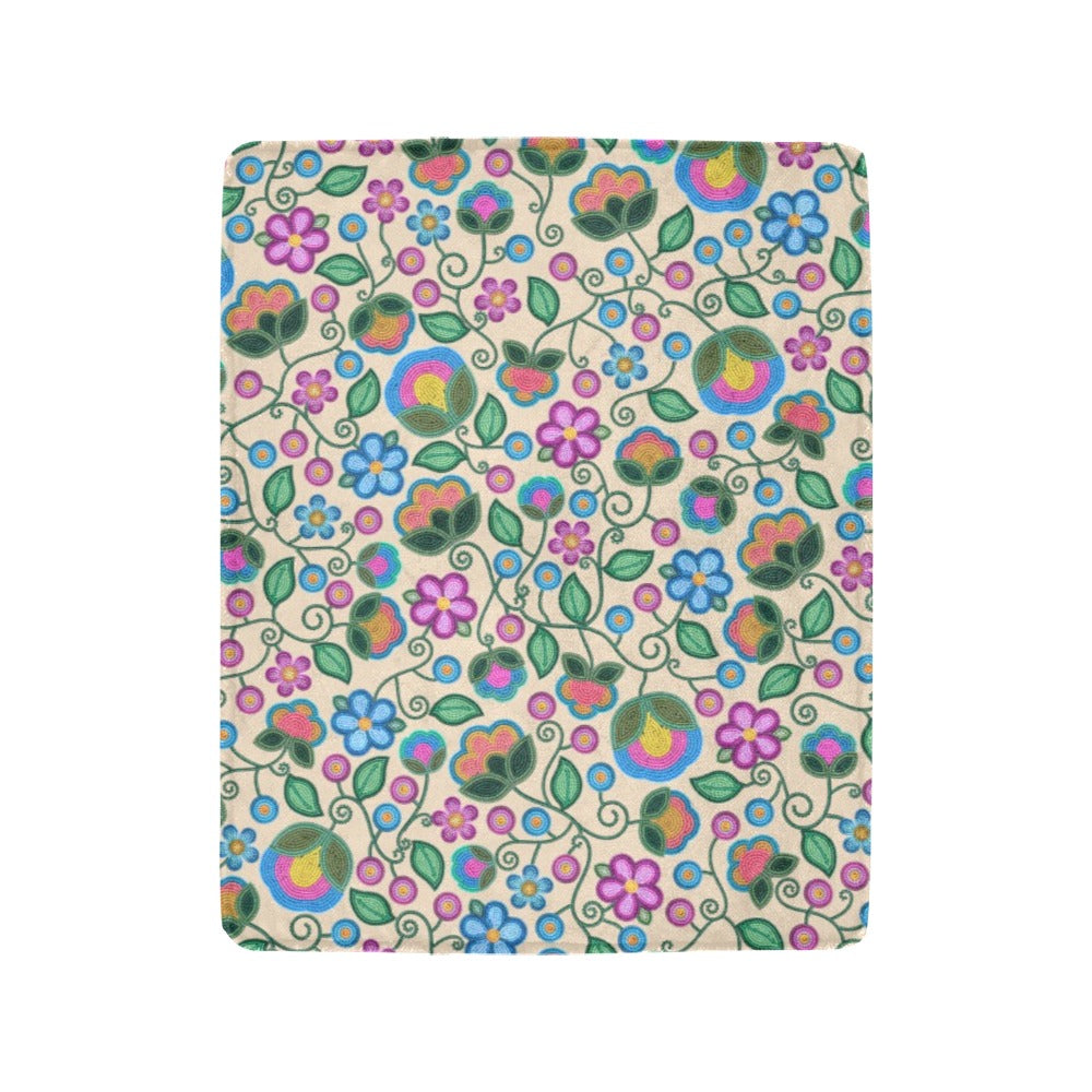 Turquoise Sunbeam Cream Ultra-Soft Micro Fleece Blanket 40"x50"