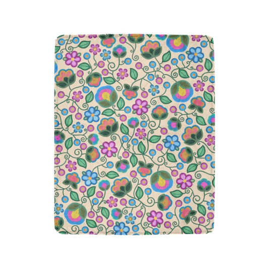 Turquoise Sunbeam Cream Small Micro Fleece Blanket
