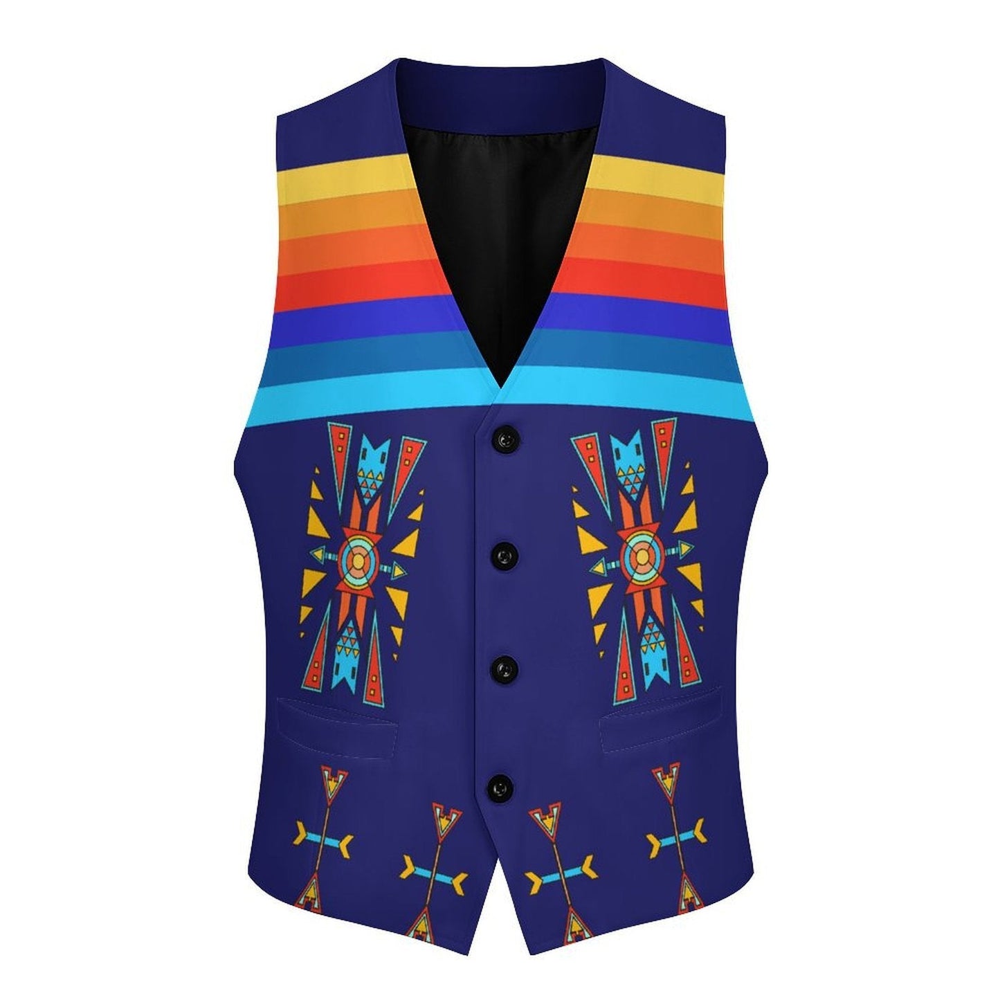 Blooming Spirit Geometric Men's Sleeveless Suit Vest