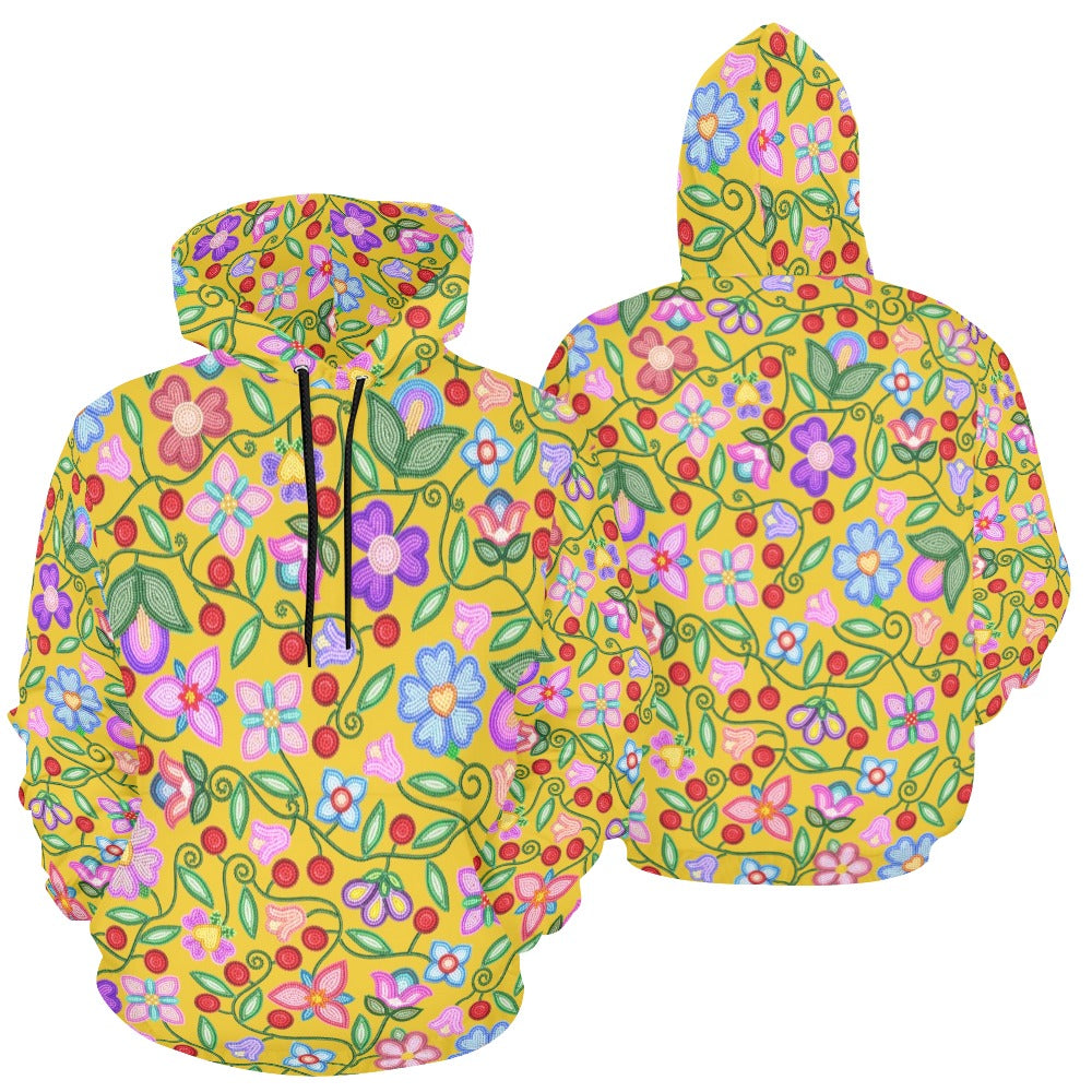 Petal Harmony Ochre Hoodie for Men