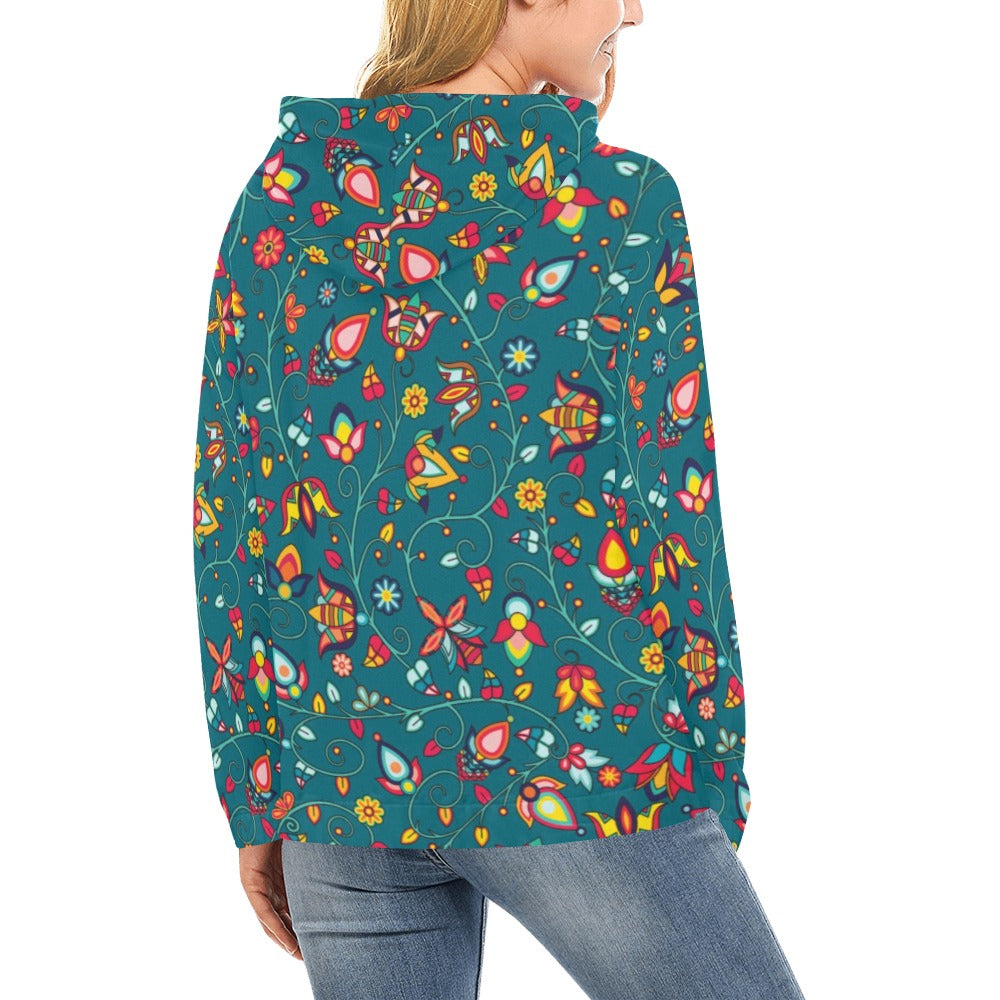 Thorny Path Teal Hoodie for Women
