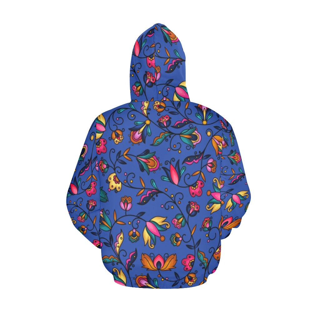 Copper Prairie Petals Blue Hoodie for Men