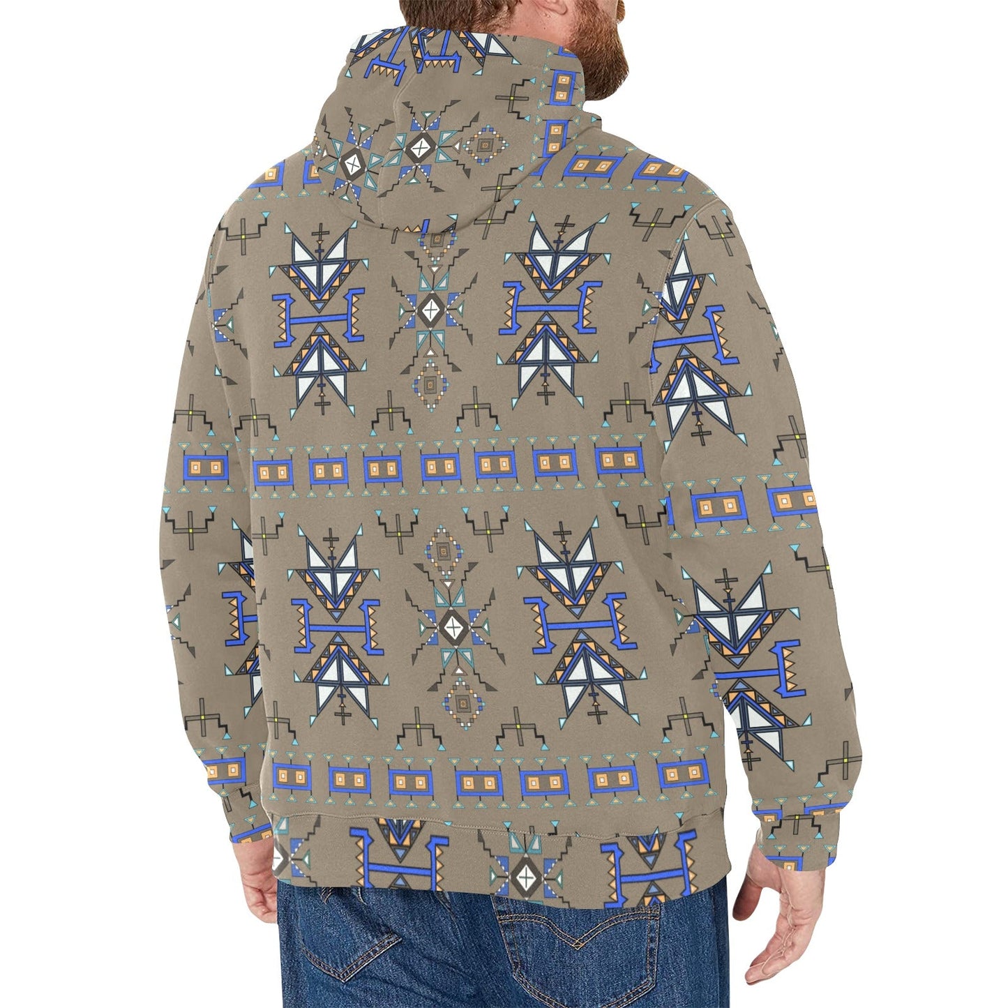 Eagle Strike Brown Men's Long Sleeve Fleece Hoodie