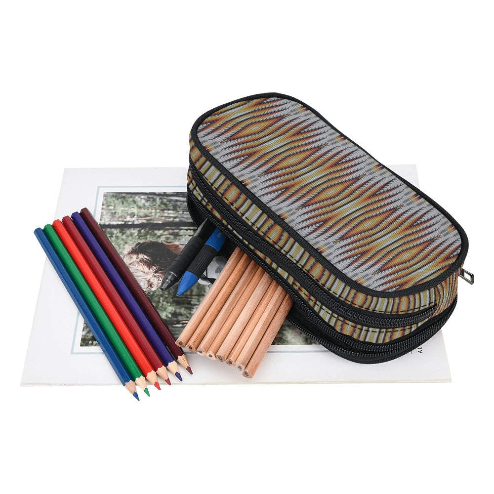 Fire Feather White Pencil Pouch