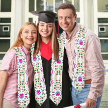 Load image into Gallery viewer, Geometric Floral Fall White Graduation Stole
