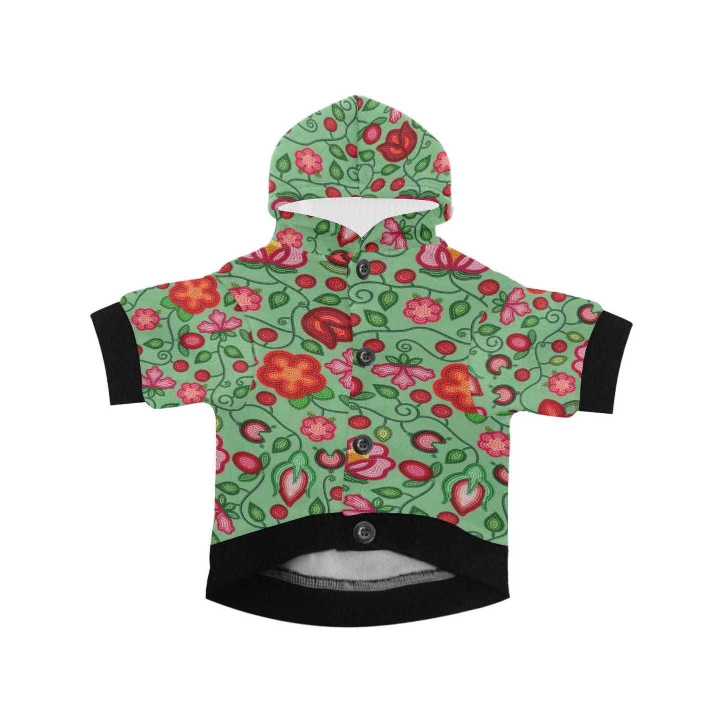 Rose Reverie Green Pet Hoodie