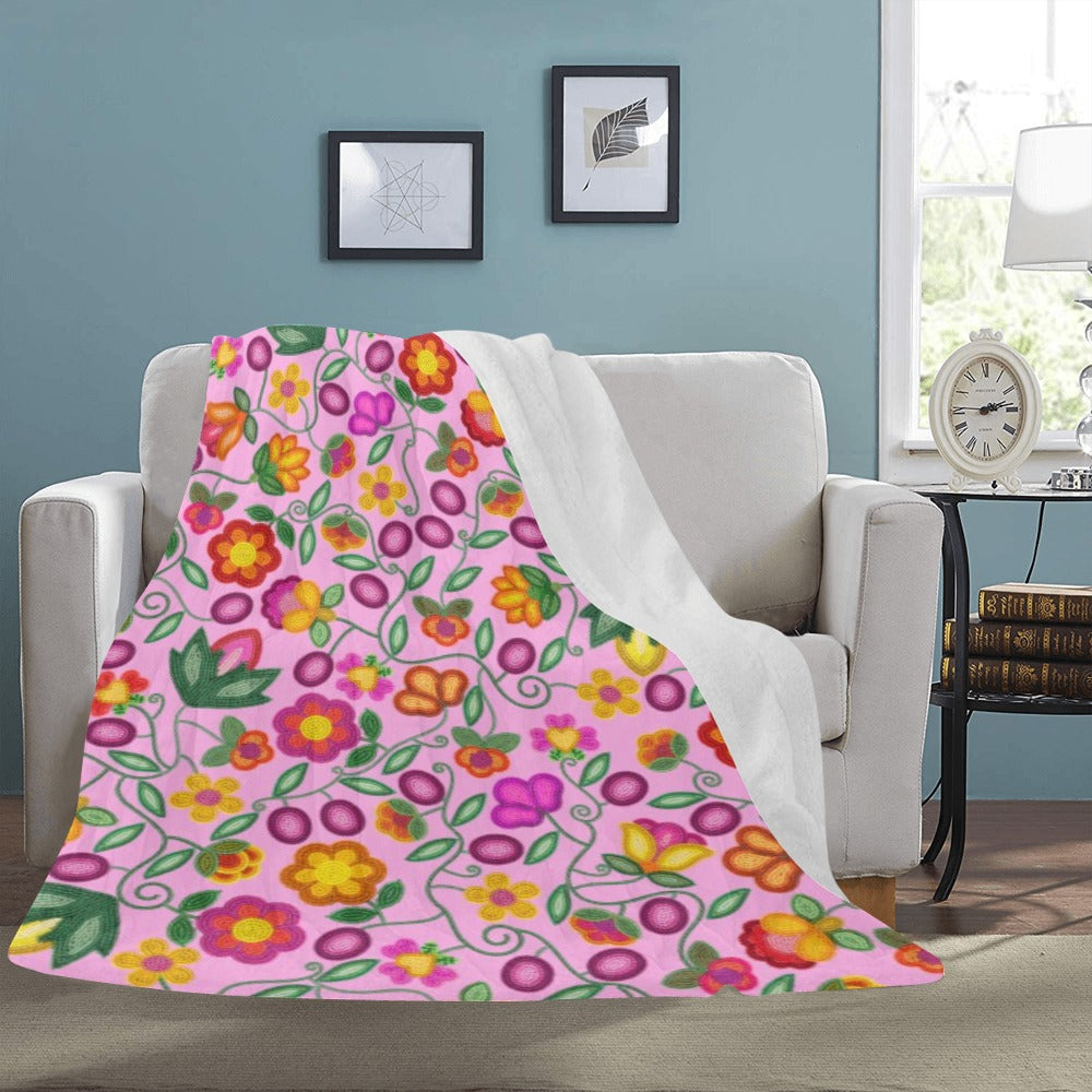 Boreal Bounty Pink X-Large Micro Fleece Blanket
