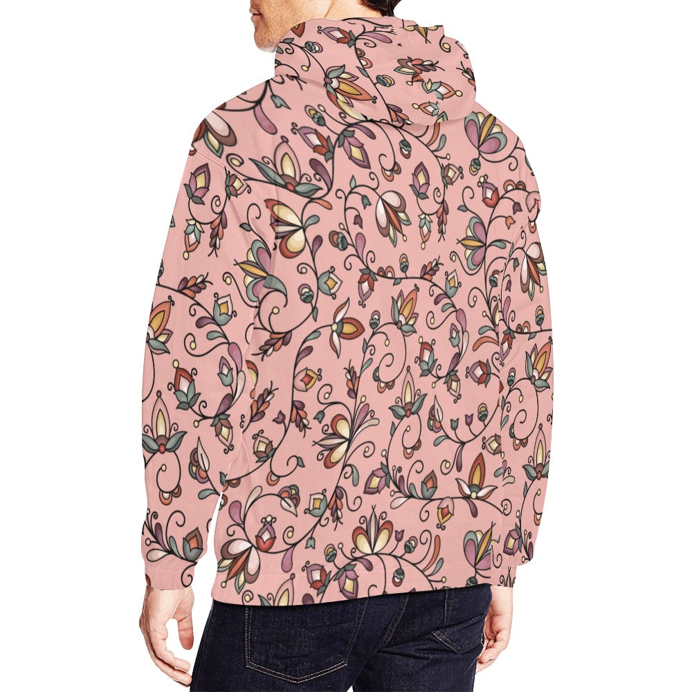 Burnt Sky Petals Peach Hoodie for Men