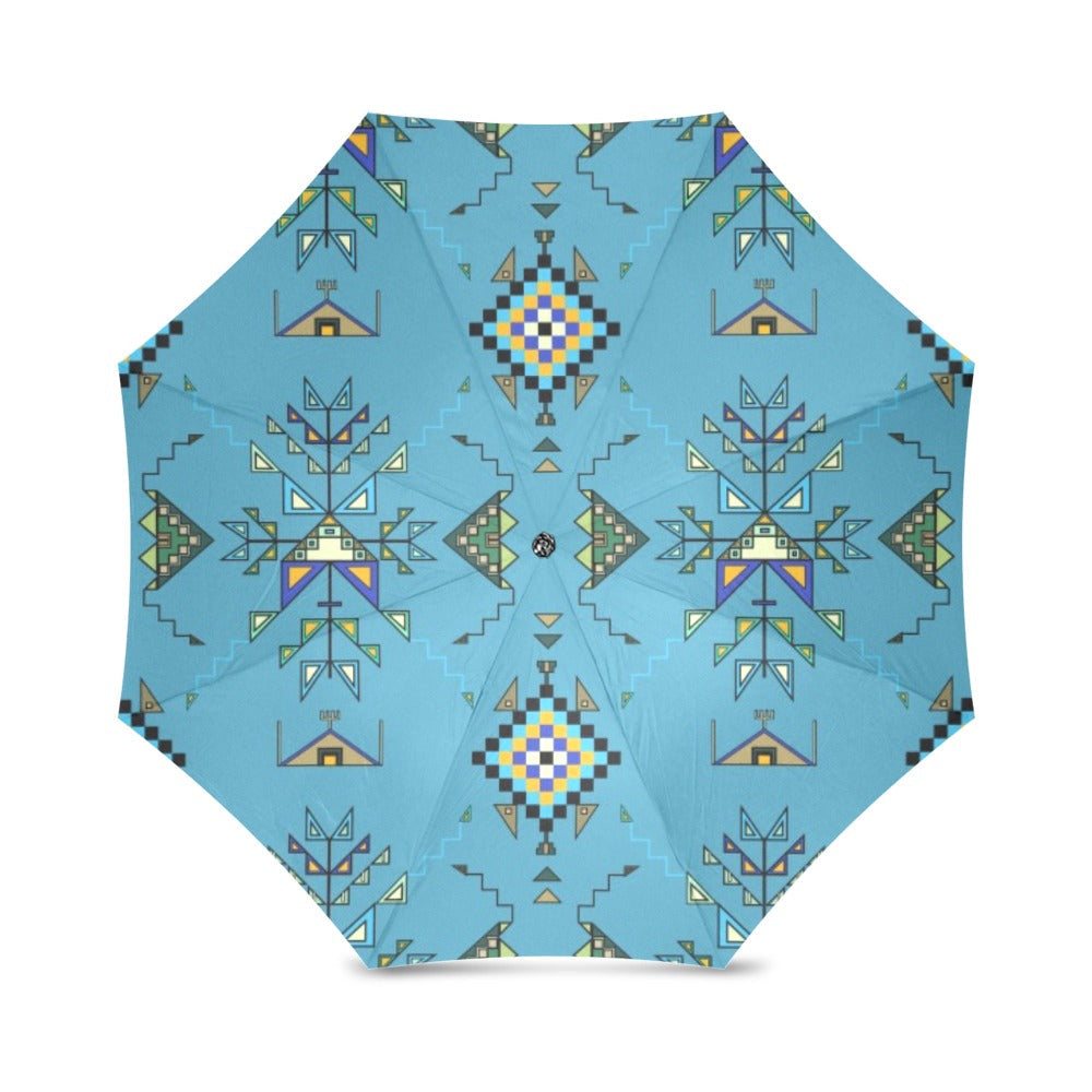 Bear Shield Blue Foldable Umbrella
