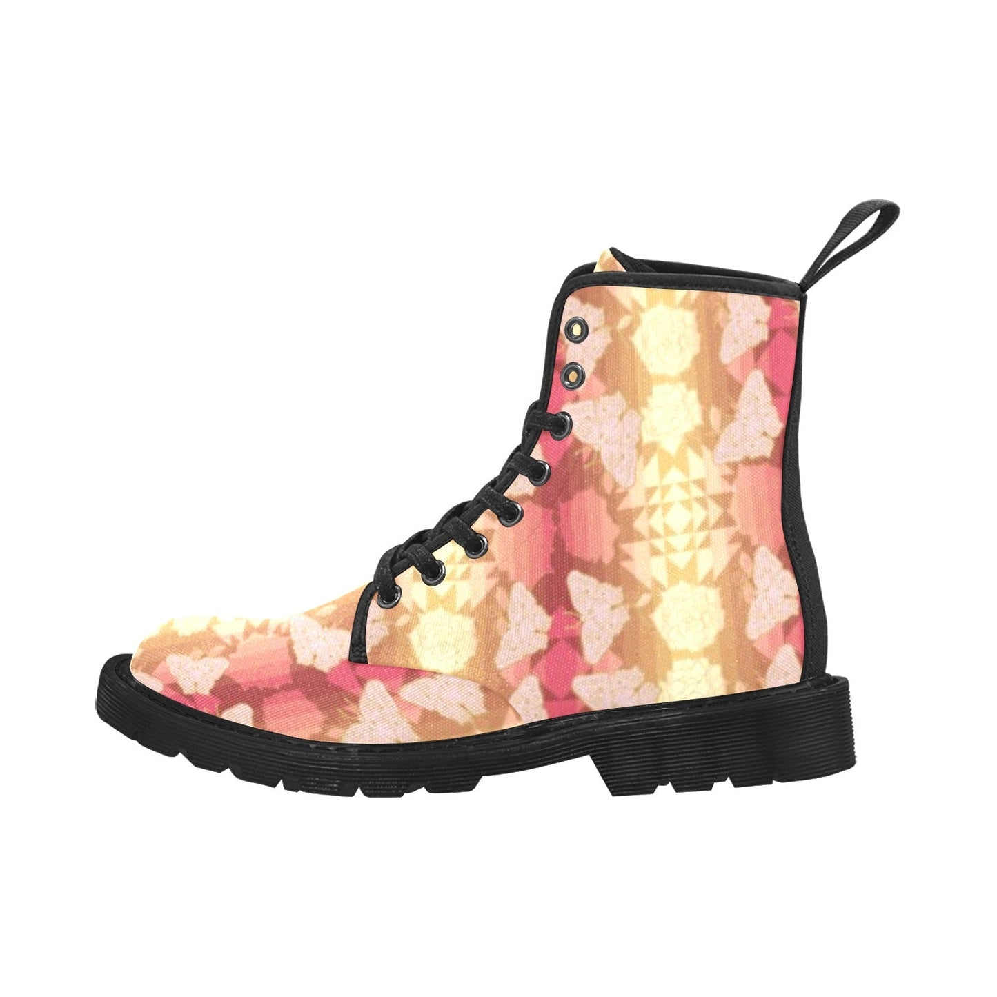 Butterfly and Roses on Geometric Boots