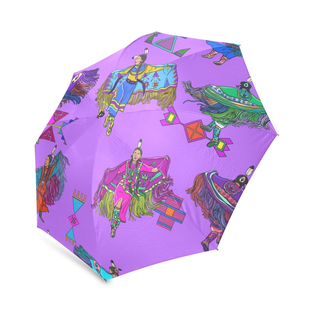 Women's Fancy Dancers Purple Foldable Umbrella