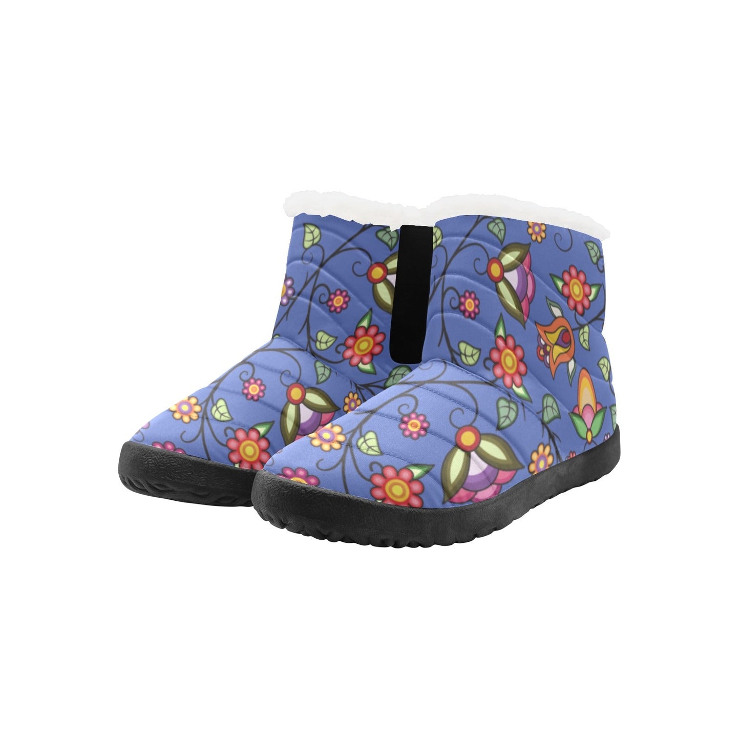 Heartbeat Petals Blue Women's Padded Winter Boot